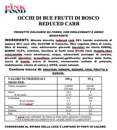 occhio di bue frutti rossi low carb pinkfood