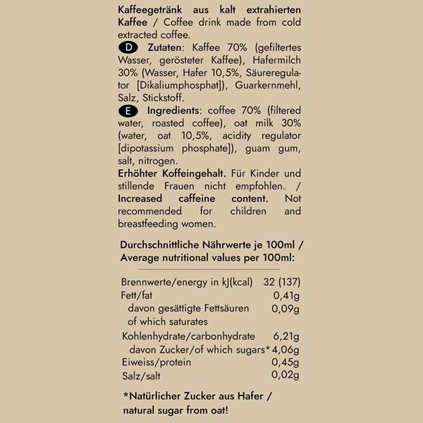 OAT MILK LATTE caffè freddo con latte di avena Coffrigo