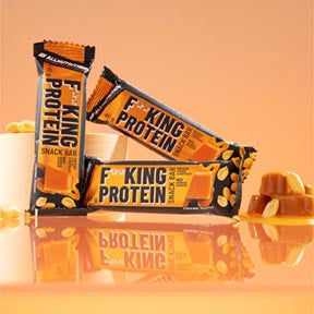 Barretta proteica al caramello e arachidi snack Fitking Protein senza zuccheri aggiunti All Nutrition