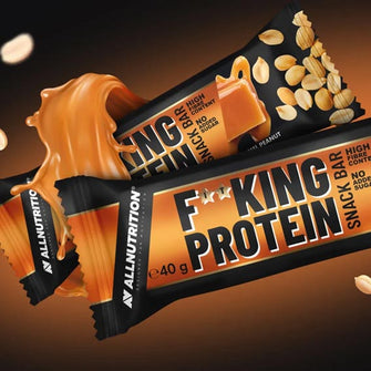 Barretta proteica al caramello e arachidi snack Fitking Protein alto contenuto di fibre All Nutrition