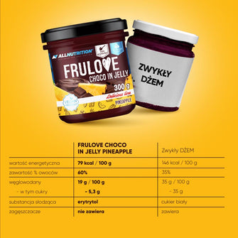 Ananas al cioccolato in gelatina Frulove senza zucchero All Nutrition