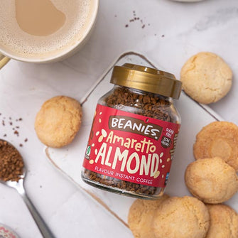 Caffè solubile aromatizzato Amaretto e Mandorle senza zucchero Beanies