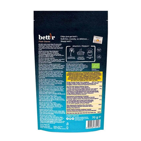 Chips di cocco BIO al cacao 70g ingredienti Bett’r
