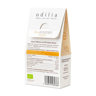 Zenzero ricoperto di cioccolato BIO valori nutrizionali Odilia