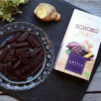 Zenzero ricoperto di cioccolato BIO vegan Odilia
