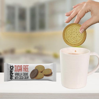 Biscotti alla vaniglia ripieni al cacao senza zucchero mini - Diablo