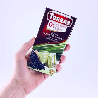Cioccolato bianco alghe sale nero senza zucchero aggiunto senza glutine Torras