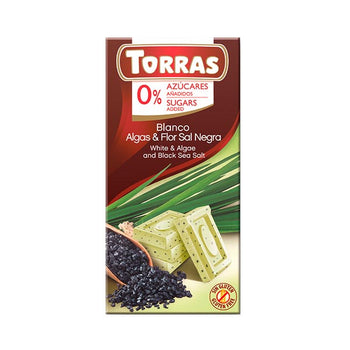 Cioccolato bianco alghe sale nero senza zucchero aggiunto Torras