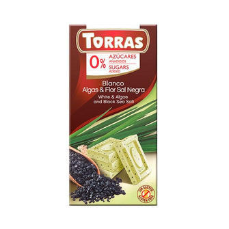 Cioccolato bianco alghe sale nero senza zucchero aggiunto Torras