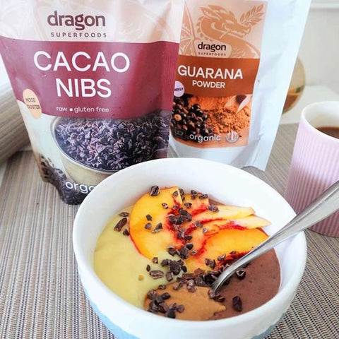 Cacao Nibs fave di cacao crude biologiche tritate gluten free Dragon superfoods