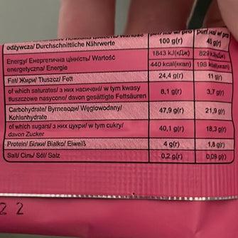 Barretta vegana alla nocciola ricoperta di cioccolato valori nutrizionali Fizi