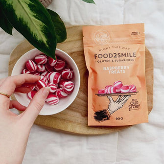 Caramelle dure senza zucchero al lampone vegan Food2Smile