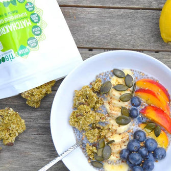 Granola al tè matcha Matchakrunch superfood Tiboom
