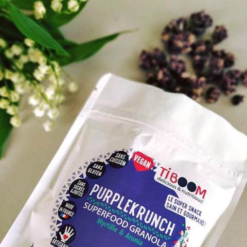 Granola ai mirtilli Purplekrunch healthy foodTiboom