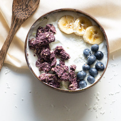 Granola ai mirtilli Purplekrunch healthy breakfastTiboom