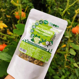 Granola al tè matcha Matchakrunch vegan Tiboom