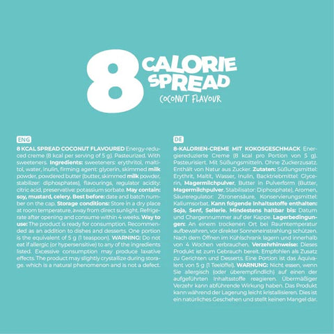 8 calorie Cream Coconut Flavor ingredienti LOCCO