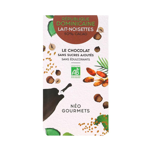 Cioccolato biologico al Latte 50% Nocciole Néo Gourmets