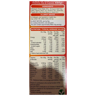 Porridge Ready Brek valori nutrizionali Weetabix Uk