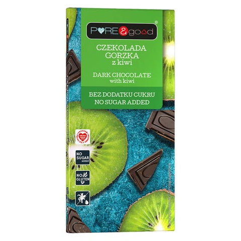 Cioccolato fondente con kiwi senza zucchero aggiunto Pure&Good