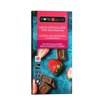 Cioccolato al latte con fragole senza zucchero aggiunto Pure&Good