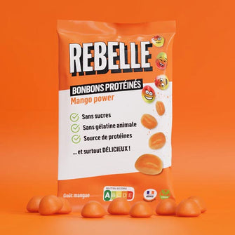 Caramelle gommose proteiche gusto mango Rebelle
