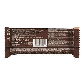 Barretta proteica alla mandorla ricoperta di cioccolato bio RooBar