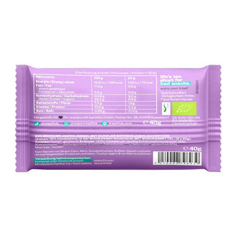 Barretta di avena bio con cioccolato fondente valori nutrizionali Treatfuls