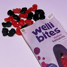 Caramelle gommose lampone e liquirizia salata con vitamina B6 vegan Welli Bites