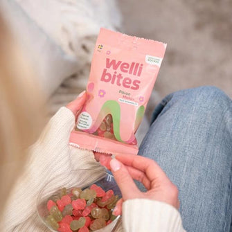 Caramelle gommose pera e melone con vitamina B3 vegan Welli Bites