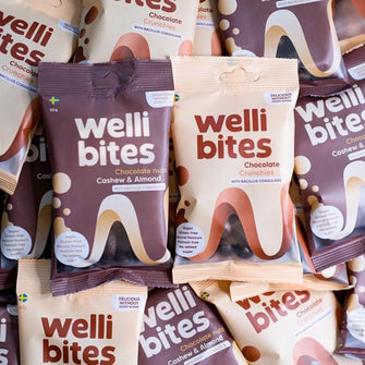 Croccantini di cioccolato vegan con prebiotici senza zucchero Welli Bites