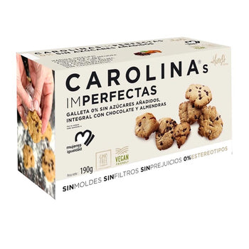 Biscotti integrali senza zuccheri Imperfetti con mandorle e cioccolato Carolina Honest