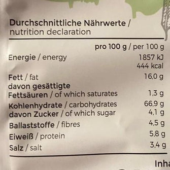 Snack di piselli piccante valori nutrizionali Filinchen
