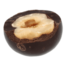Nocciole intere ricoperte di cioccolato fondente senza zuccheri aggiunti 