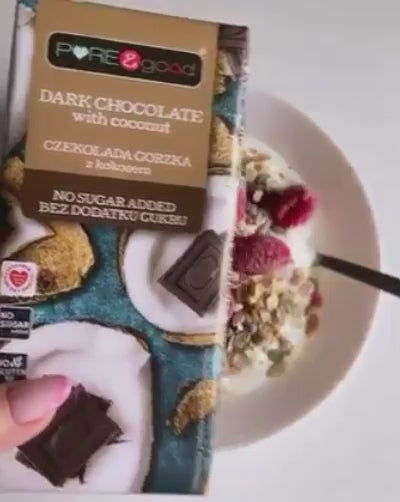 Pure&Good Cioccolato fondente con cocco senza zucchero aggiunto video