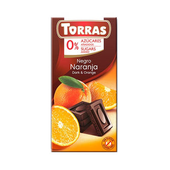 Cioccolato fondente arancia senza zucchero aggiunto Torras