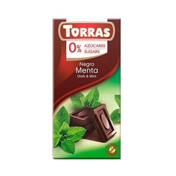 Cioccolato fondente menta senza zucchero aggiunto Torras