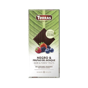Cioccolato fondente frutti bosco eritritolo stevia Torras