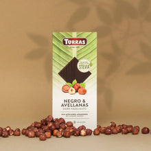 Cioccolato fondente con nocciole eritritolo stevia senza glutine Torras