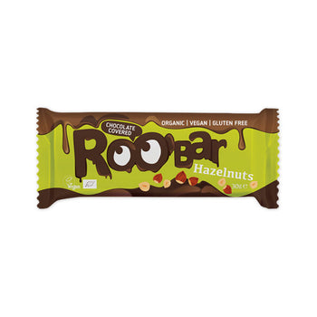 Barretta BIO vegan alle nocciole ricoperta di cioccolato - RooBar