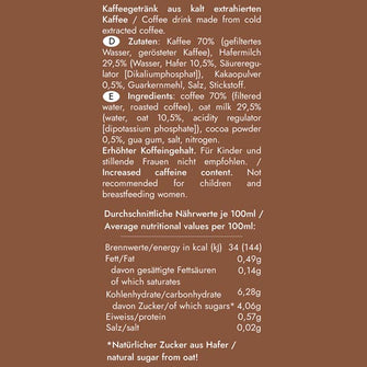 COFFRIGO Oat Milk Mokka ingredienti