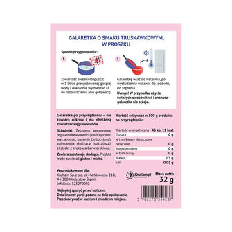 Gelatina alla fragola senza zucchero valori nutrizionali - Krukam