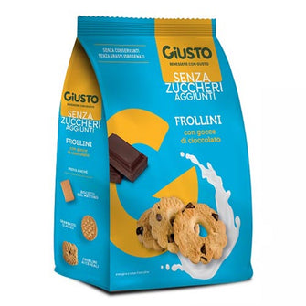 Giusto frollìni con gocce di cioccolato senza zuccheri aggiunti
