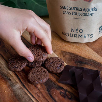 Biscotti al cioccolato fondente 70% biologici senza zucchero - Néo Gourmets