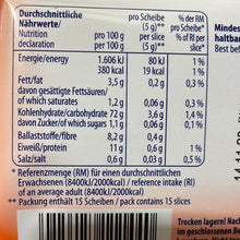 Pane croccante più fibre a fette valori nutrizionali- Filinchen