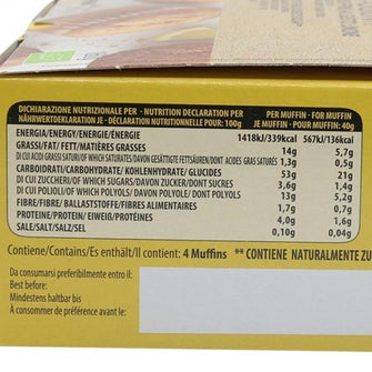 Muffin Zero al limone senza zuccheri aggiunti valori nutrizionali- Probios