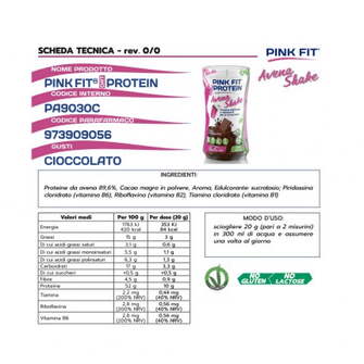 Avena Shake cioccolato - Pink Fit Protein