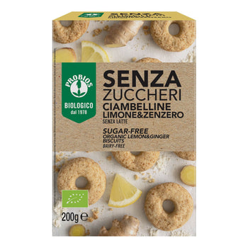 Biscotti al limone e zenzero biologici senza zucchero 