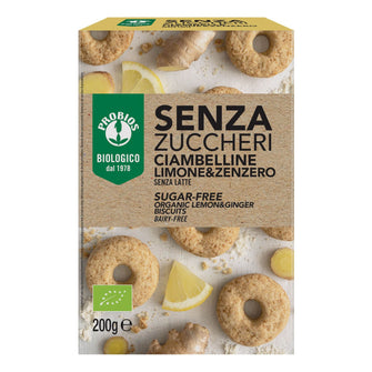 Biscotti al limone e zenzero biologici senza zucchero 