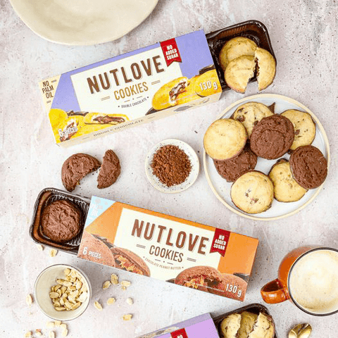 Cookie al cacao ripieni di crema alle arachidi Nutlove - All Nutrition